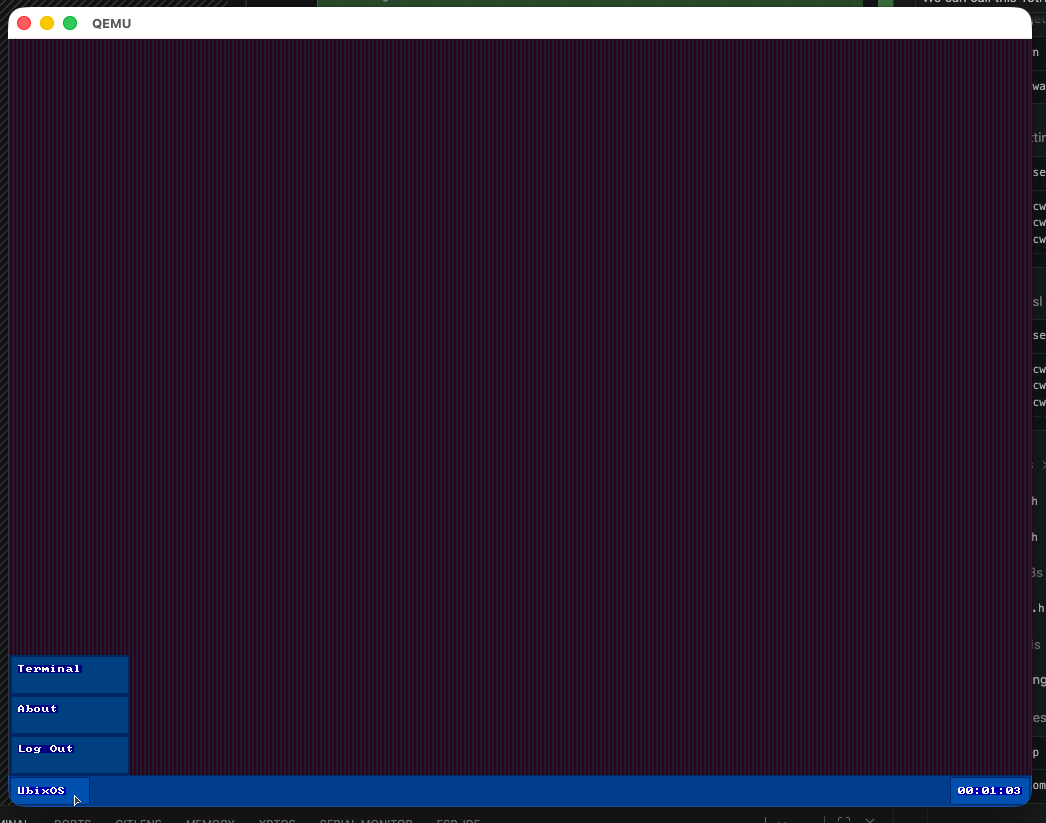 Views taskbar and launcher menu on uBixOS